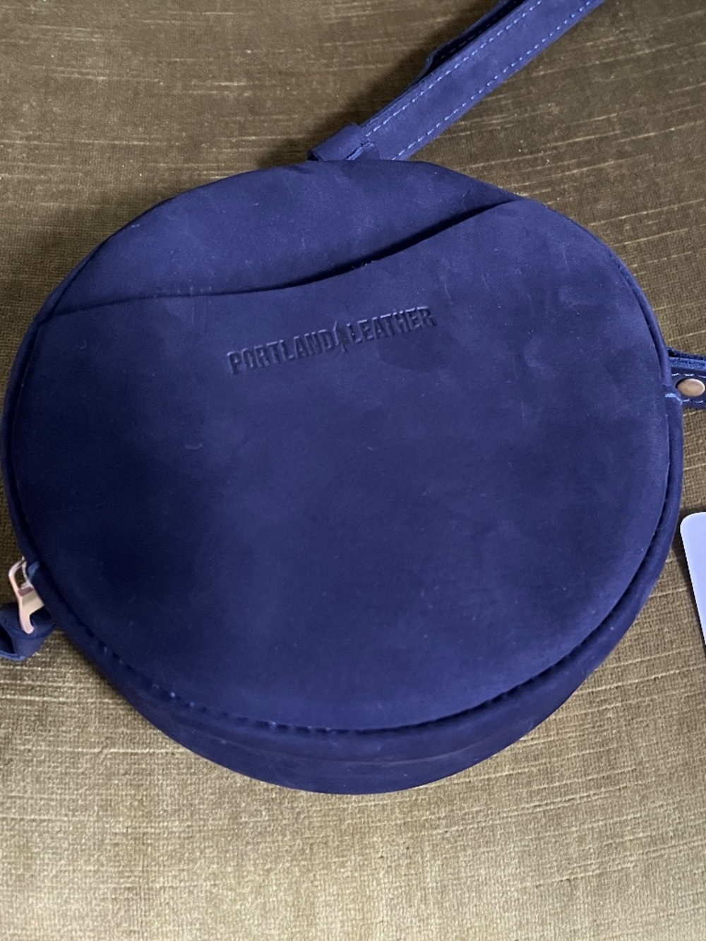 Small Circle bag from Portland Leather goods in Velvet blue